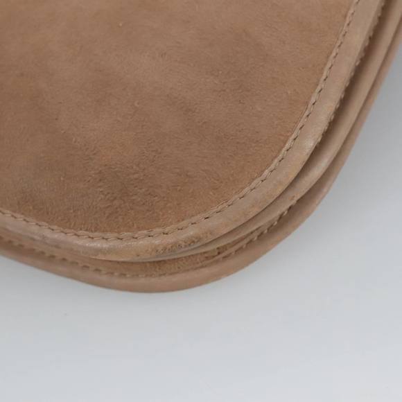 Christian Dior Shoulder Bag Suede Beige Gold Auth 101182 - Picture 12 of 16